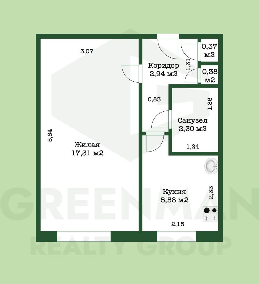Однокомнатная квартира г. Заславль | Агентство недвижимости Greenman Realty Group