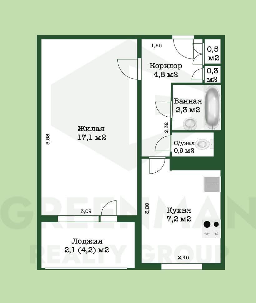 Квартира с отличным ремонтом, мебелью и техникой рядом со ст.м. «Петровщина». | Агентство недвижимости Greenman Realty Group