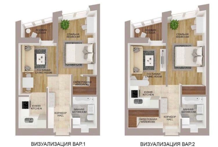 Продается уютная евродвушка свободной планировки. Жореса Алферова 10, 40м2  | Агентство недвижимости Greenman Realty Group