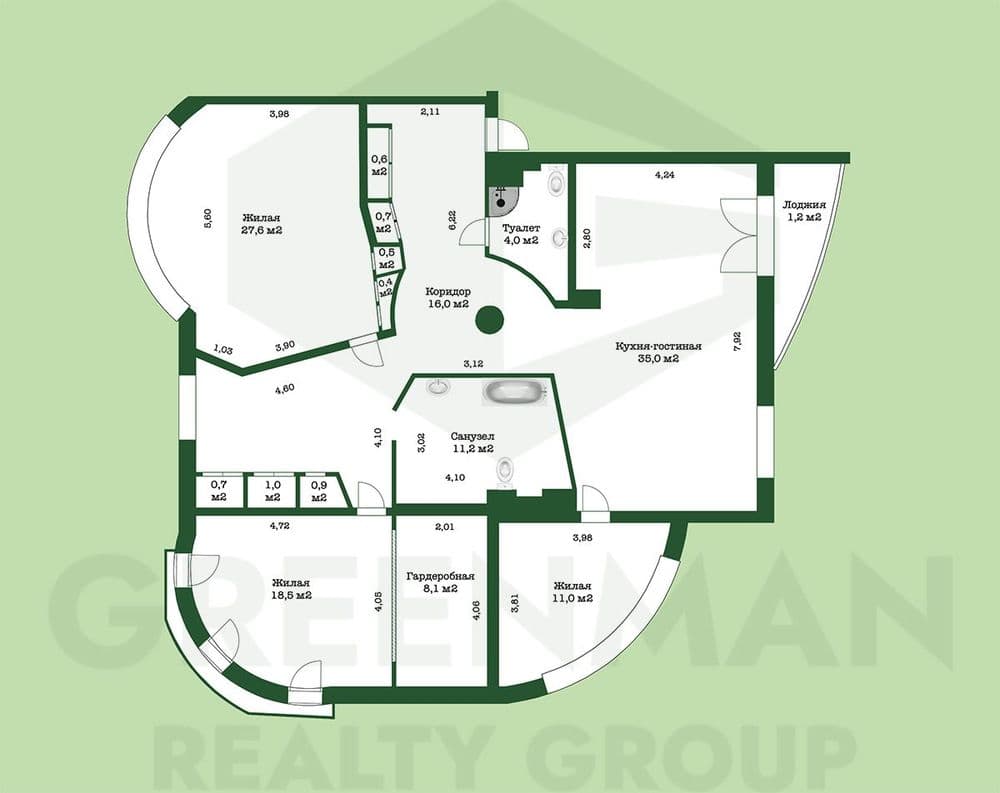  Уникальная пятикомнатная   квартира, в стиле таунхаус, ул. Можайского, д. 49 | Агентство недвижимости Greenman Realty Group