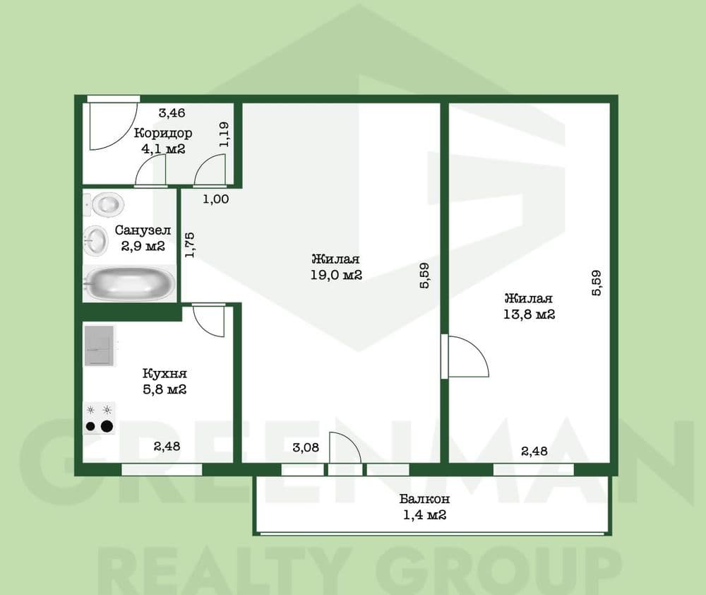 Аккуратная и уютная квартира на Логойском тракте. | Агентство недвижимости Greenman Realty Group
