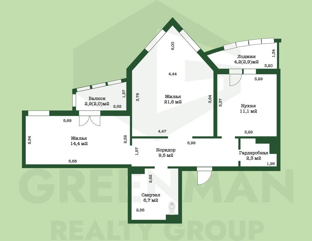 Просторная квартира с шикарным видом из окон! | Агентство недвижимости Greenman Realty Group