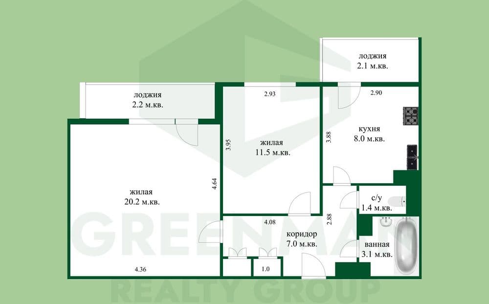 Продается 2-комнатная квартира в Борисове | Агентство недвижимости Greenman Realty Group