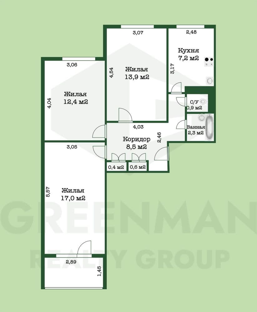 Квартира с евроремонтом и удобной планировкой | Агентство недвижимости Greenman Realty Group
