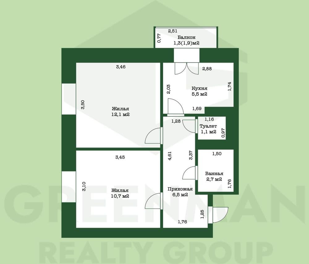 Просторная двухкомнатная квартира рядом с Лошицким парком! | Агентство недвижимости Greenman Realty Group