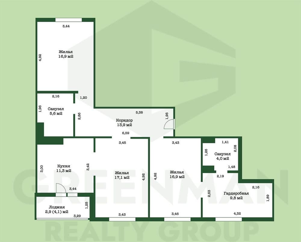 3-комнатная квартира в ЖК «Пирс», Ратомка, ул. Морской Риф 1 | Агентство недвижимости Greenman Realty Group