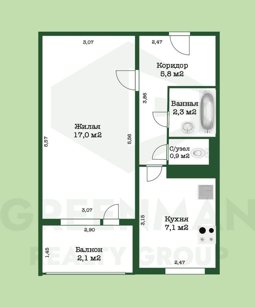 В продаже однокомнатная квартира | Агентство недвижимости Greenman Realty Group