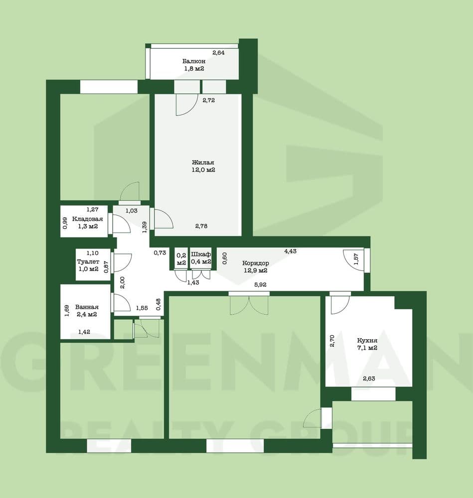 Продажа комнаты в 4- х комнатной квартире | Агентство недвижимости Greenman Realty Group