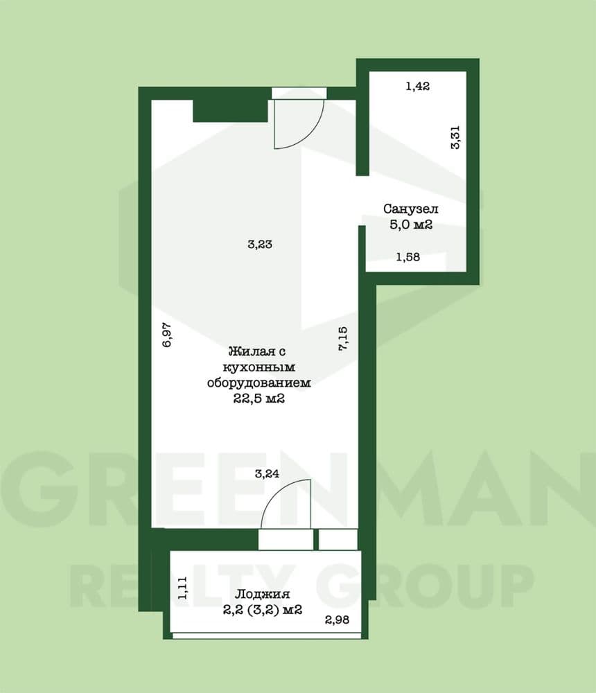 Светлая квартира студия с хорошим ремонтом! | Агентство недвижимости Greenman Realty Group