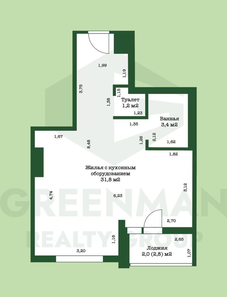 Евро-двушка с хорошим ремонтом! | Агентство недвижимости Greenman Realty Group