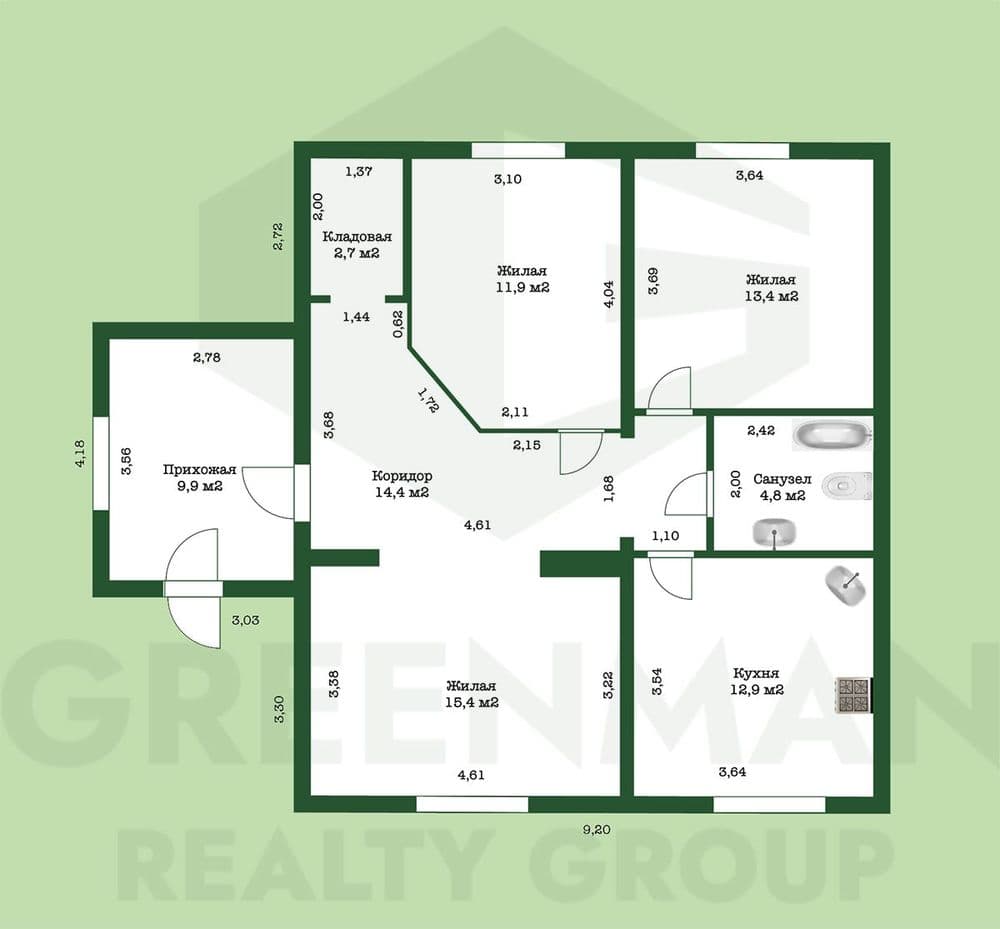 Надёжный блочный дом, в тихом месте, 28 км от МКАД . Земля в частной собственности . | Агентство недвижимости Greenman Realty Group