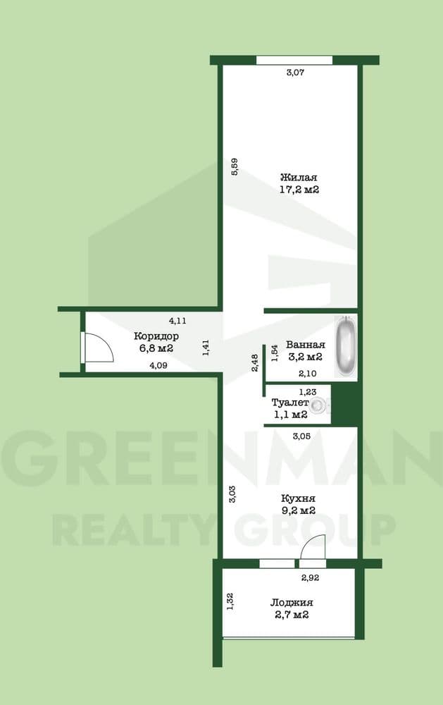 1-комнатная квартира возле леса, аг. Лесной, ул. Александрова, 17, от МКАД 8 минут на авто | Агентство недвижимости Greenman Realty Group