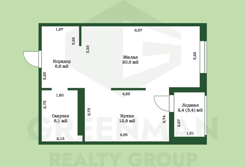 1-комнатная квартира с ремонтом, ул. Михаловская д.14 | Агентство недвижимости Greenman Realty Group