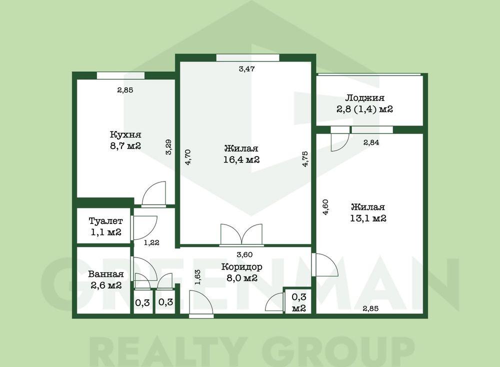 Двухкомнатная квартира в Серебрянке  | Агентство недвижимости Greenman Realty Group