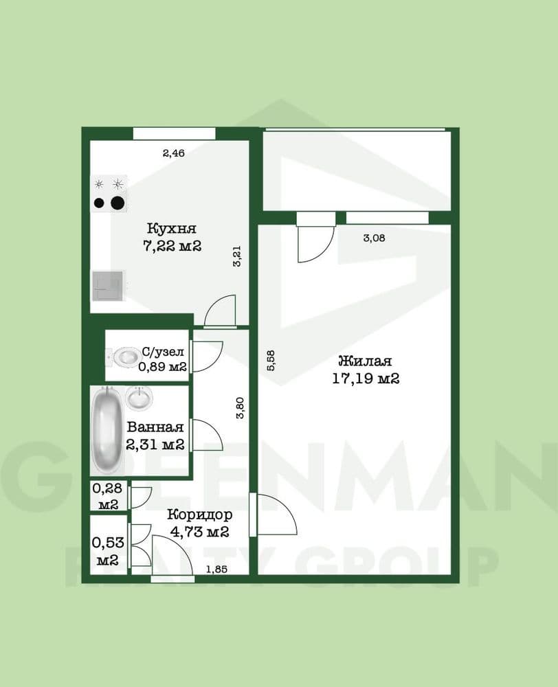 Прекрасный вариант для тех, кто хочет жить рядом с парком и водоемом. 3 станции метро рядом. | Агентство недвижимости Greenman Realty Group