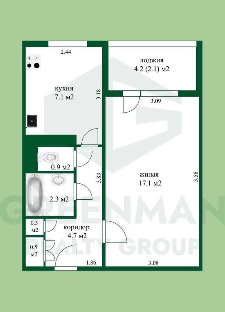 Уютная однушка в тихом спальном районе. | Агентство недвижимости Greenman Realty Group