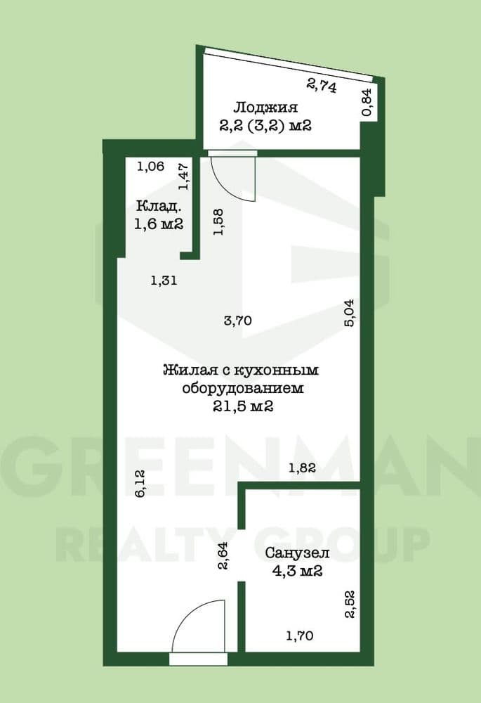 Квартира с высотой потолков 3.21 метра, Пр-т Мира 16 | Агентство недвижимости Greenman Realty Group