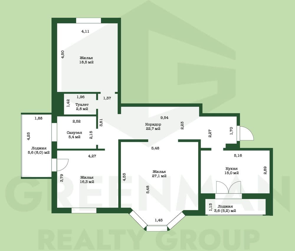 Продажа 3-комнтаной квартиры, ул. Быховская 35, ЖК «Изумрудный», премиум-класс | Агентство недвижимости Greenman Realty Group