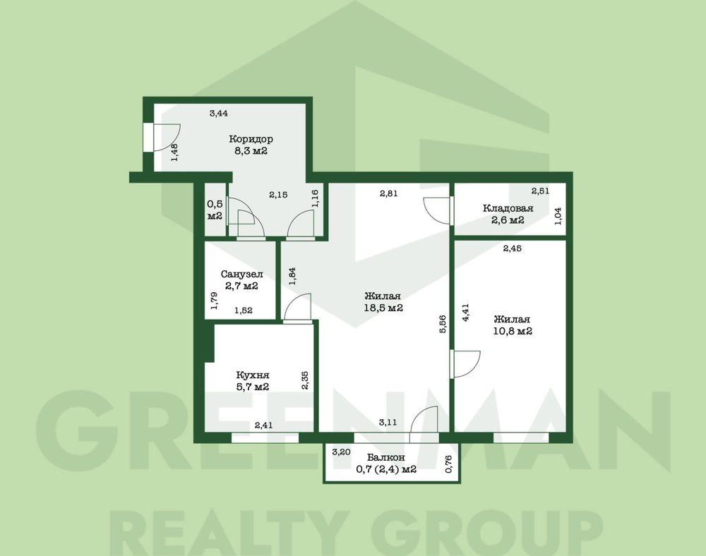 В продаже двухкомнатная квартира в центре города. | Агентство недвижимости Greenman Realty Group