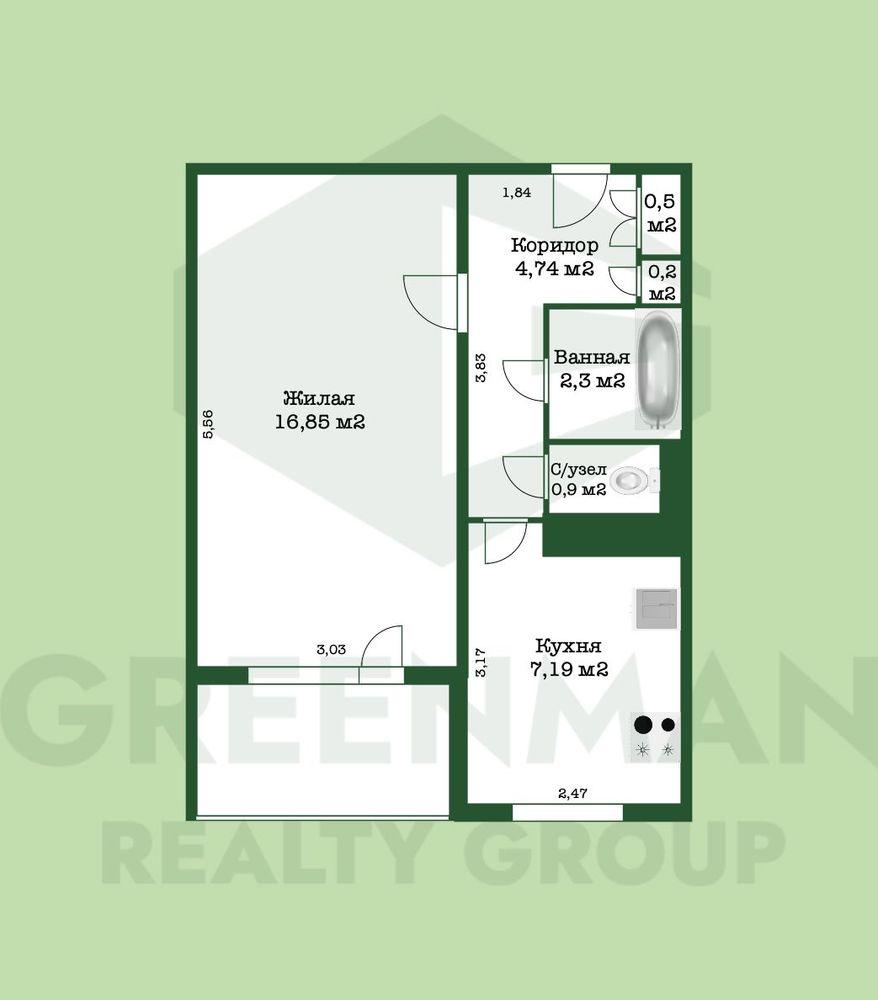 Аккуратная 1-комнатная в Серебрянке | Агентство недвижимости Greenman Realty Group