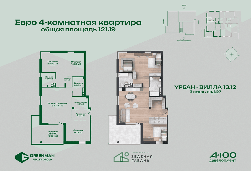 Еврочетырешка Урбан-вилла №13.12-7 | Агентство недвижимости Greenman Realty Group