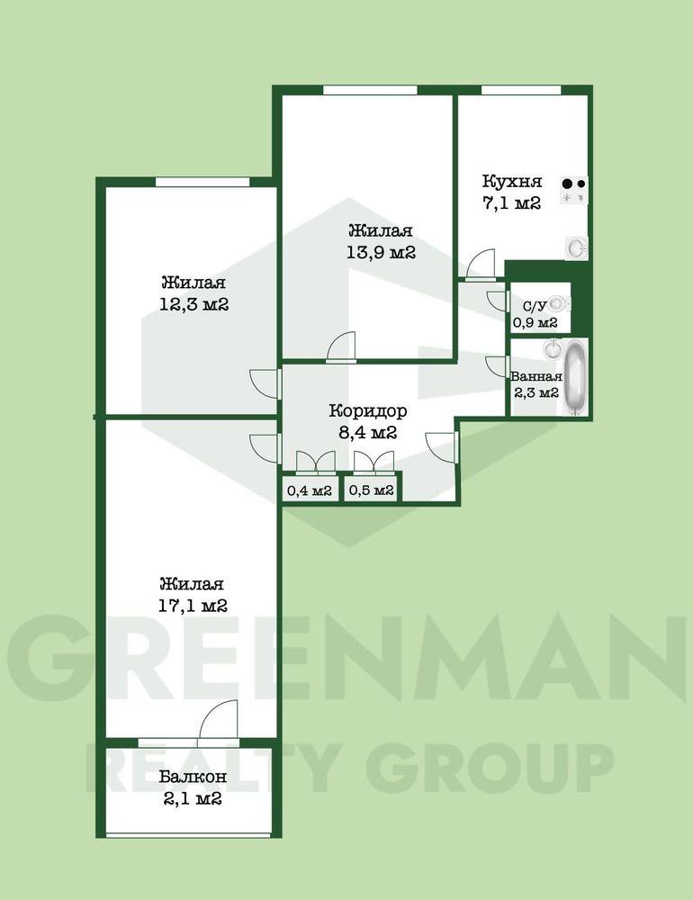 3-к квартира в Малиновке | Greenrealty