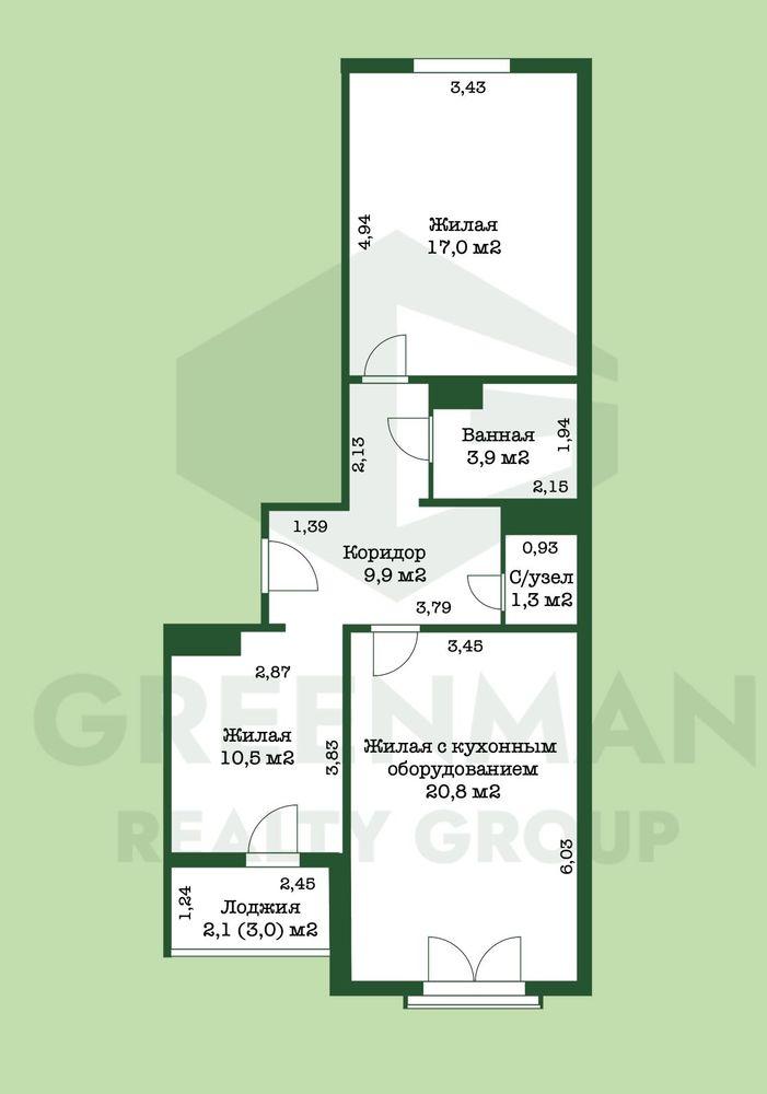 Современная 3-х комнатная квартира в Заславле | Агентство недвижимости Greenman Realty Group