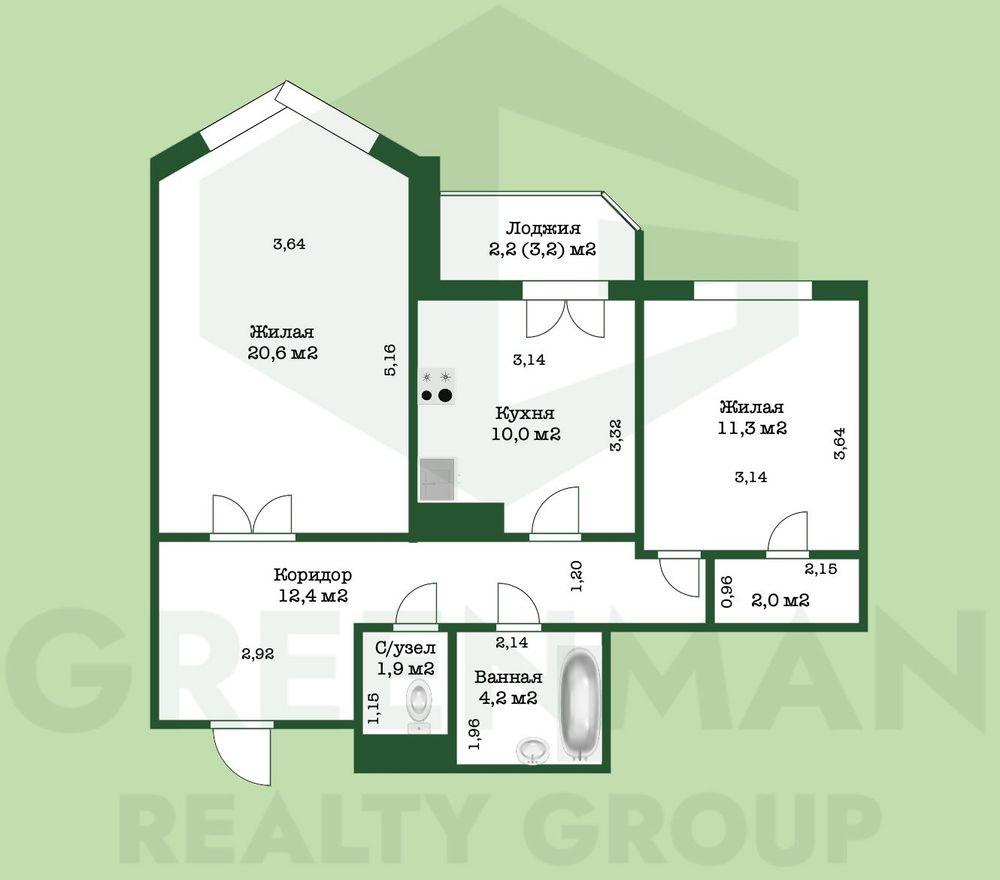 Просторная квартира в аг. Сеница. | Агентство недвижимости Greenman Realty Group