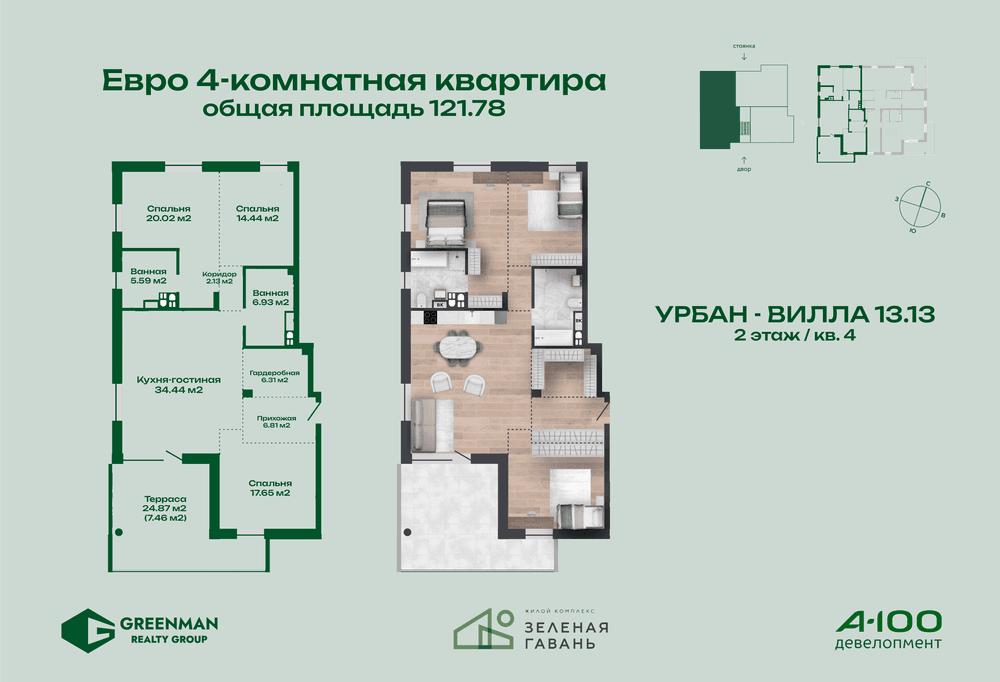 Еврочетырешка Урбан-вилла №13.13-4 | Агентство недвижимости Greenman Realty Group