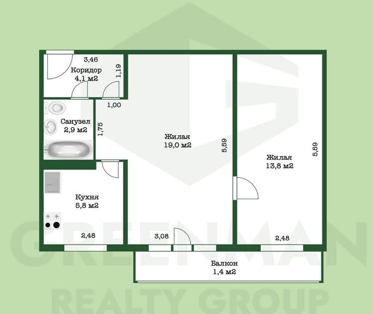 Аккуратная и уютная квартира на Логойском тракте. | Агентство недвижимости Greenman Realty Group