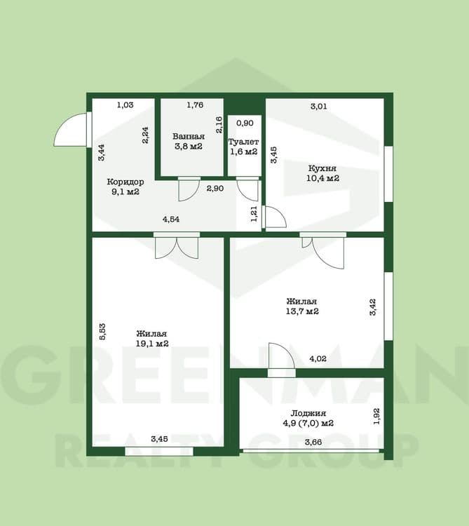 Продается светлая, просторная, уютная 2-комнатная квартира, д. Боровая | Агентство недвижимости Greenman Realty Group