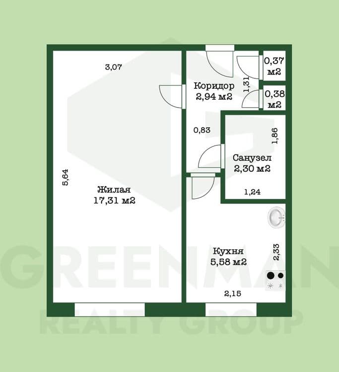Однокомнатная квартира г. Заславль | Агентство недвижимости Greenman Realty Group