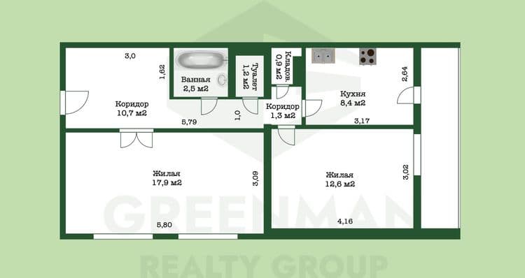 Двухкомнатная квартира в Могилеве | Агентство недвижимости Greenman Realty Group