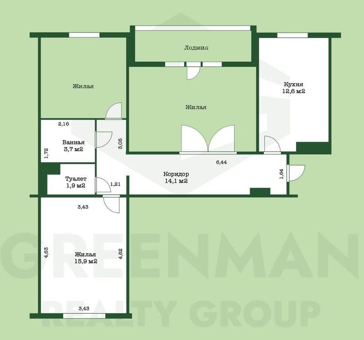 Комната рядом со ст.м. Каменная горка  | Агентство недвижимости Greenman Realty Group