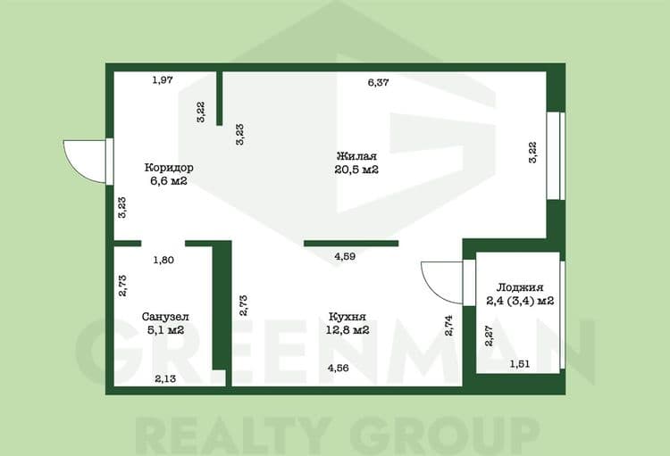 1-комнатная квартира с ремонтом, ул. Михаловская д.14 | Агентство недвижимости Greenman Realty Group