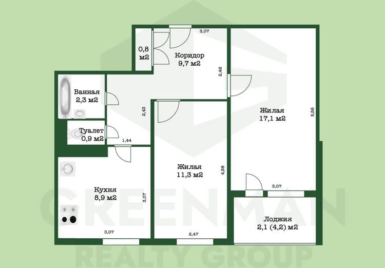 Уютная двушка в лошице | Агентство недвижимости Greenman Realty Group