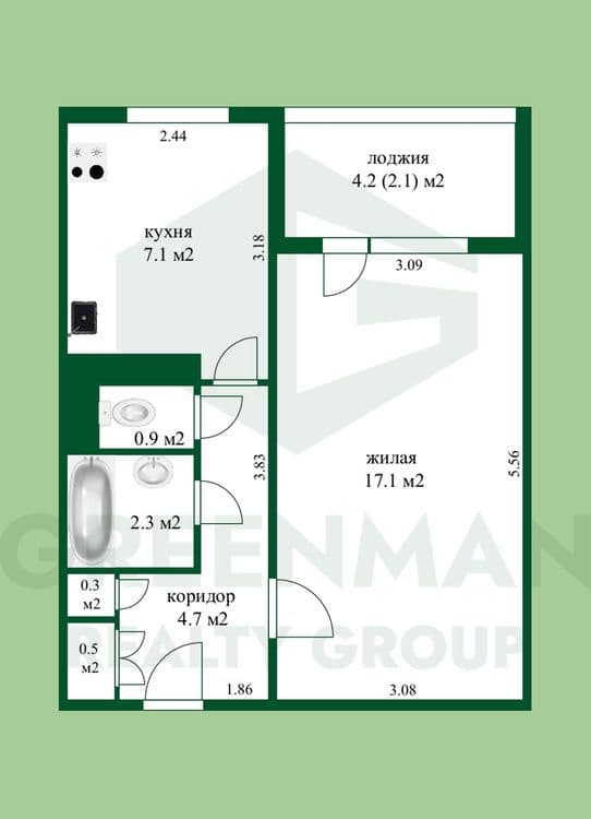 Уютная однушка в тихом спальном районе. | Агентство недвижимости Greenman Realty Group