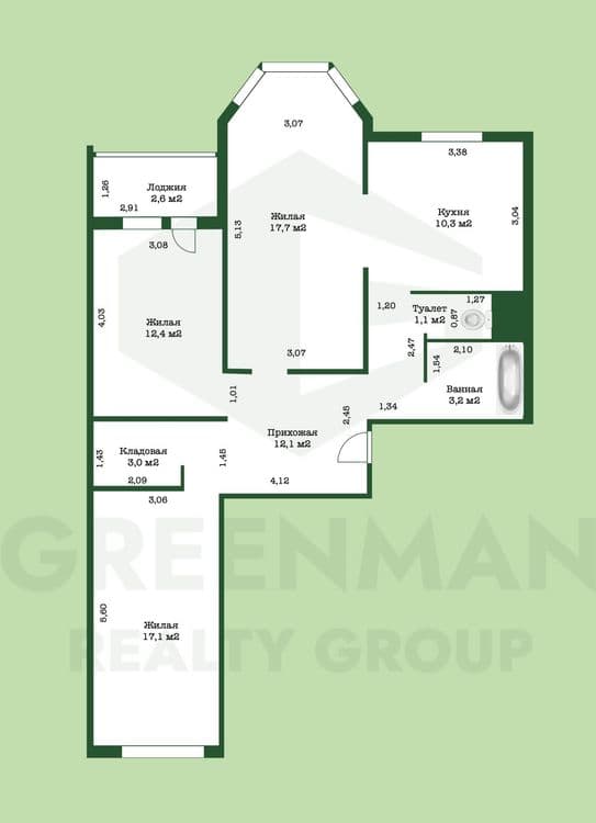 Готовая 3-комнатная квартира для комфортной жизни | Агентство недвижимости Greenman Realty Group