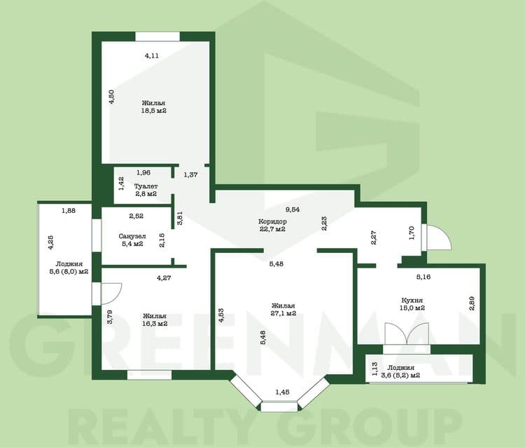 Продажа 3-комнтаной квартиры, ул. Быховская 35, ЖК «Изумрудный», премиум-класс | Агентство недвижимости Greenman Realty Group