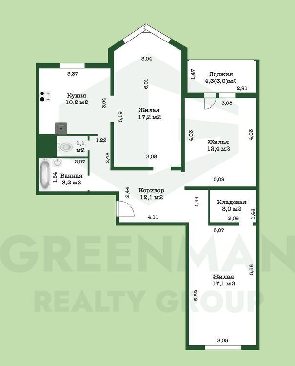 Трёхкомнатная квартира для семейной жизни | Агентство недвижимости Greenman Realty Group