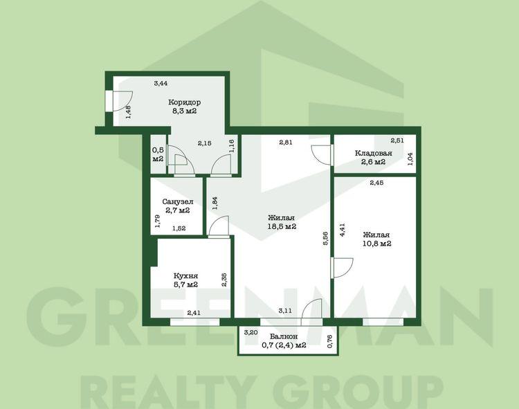 В продаже двухкомнатная квартира в центре города. | Агентство недвижимости Greenman Realty Group