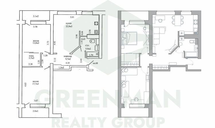 Дизайнерская квартира в Зеленом Луге. | Greenrealty