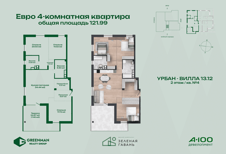 Еврочетырешка Урбан-вилла №13.12-4 | Greenrealty