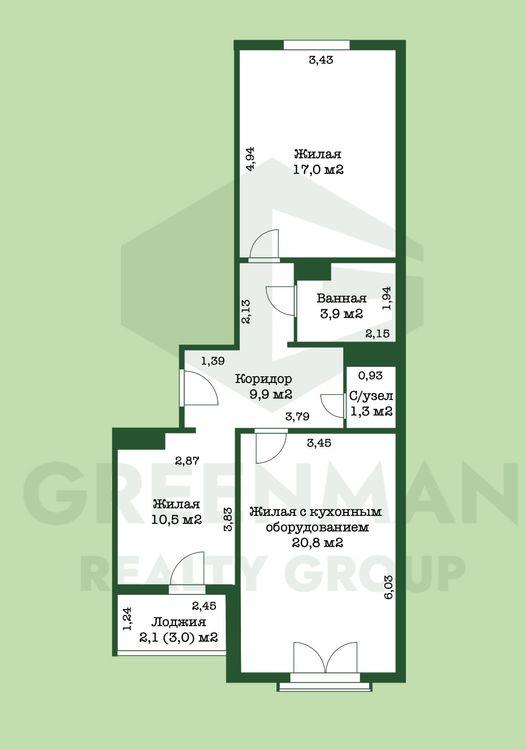 Современная 3-х комнатная квартира в Заславле | Greenrealty