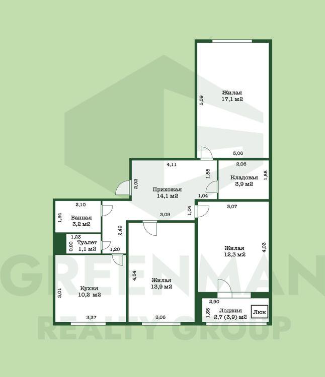 Новая трехкомнатная квартира в аг. Прилуки. | Агентство недвижимости Greenman Realty Group