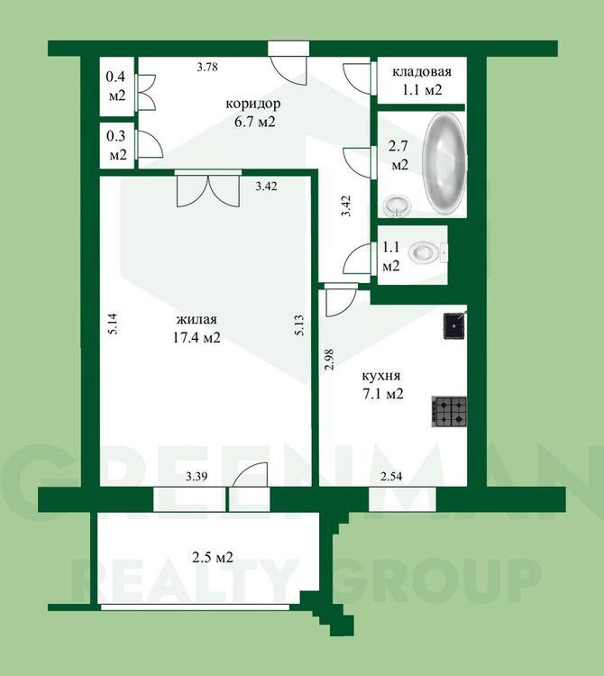 Однокомнатная квартира в кирпичном доме! | Агентство недвижимости Greenman Realty Group