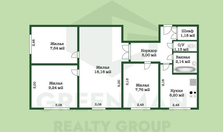 Уютная 4-х комн. квартира в тихом квартале | Агентство недвижимости Greenman Realty Group