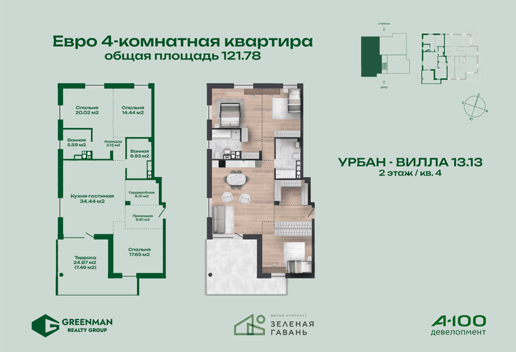 Еврочетырешка Урбан-вилла №13.13-4 | Агентство недвижимости Greenman Realty Group
