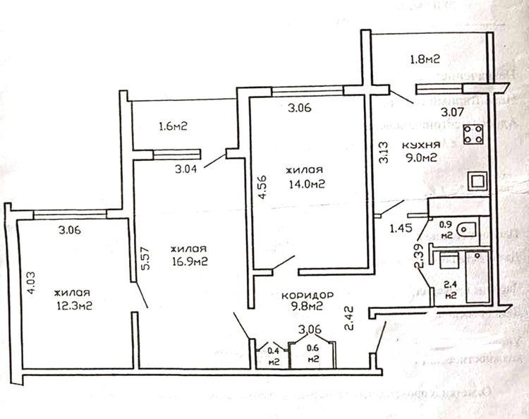 3-комнатная квартира возле метро «Восток» | Greenrealty