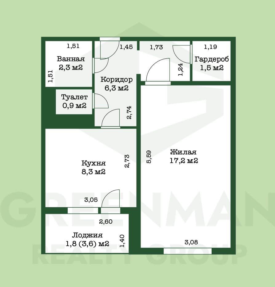 Продается 1 комнатная квартира с просторной кухней | Агентство недвижимости Greenman Realty Group